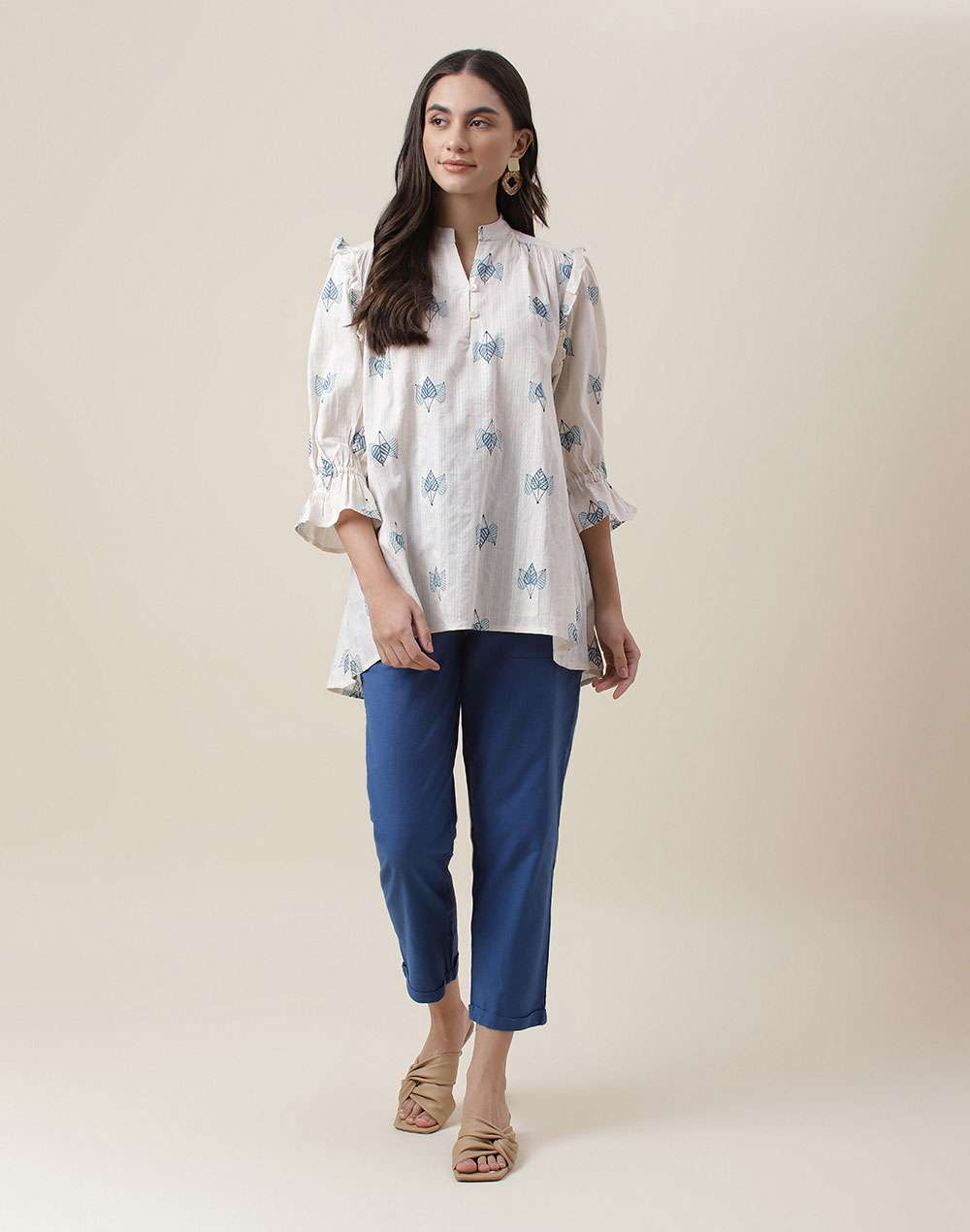 FabNu Natural Cotton Printed Regular Top