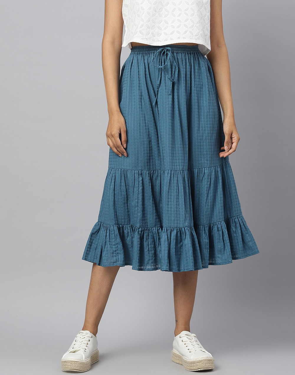 FabNu Cotton Printed Short Skirt