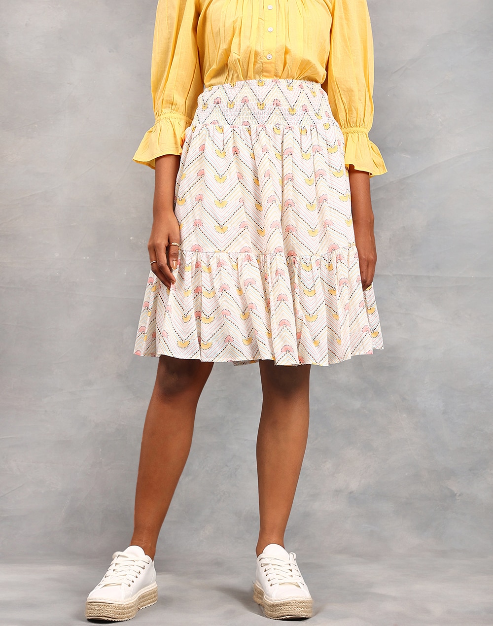 FabNu Cotton Printed Long Skirt