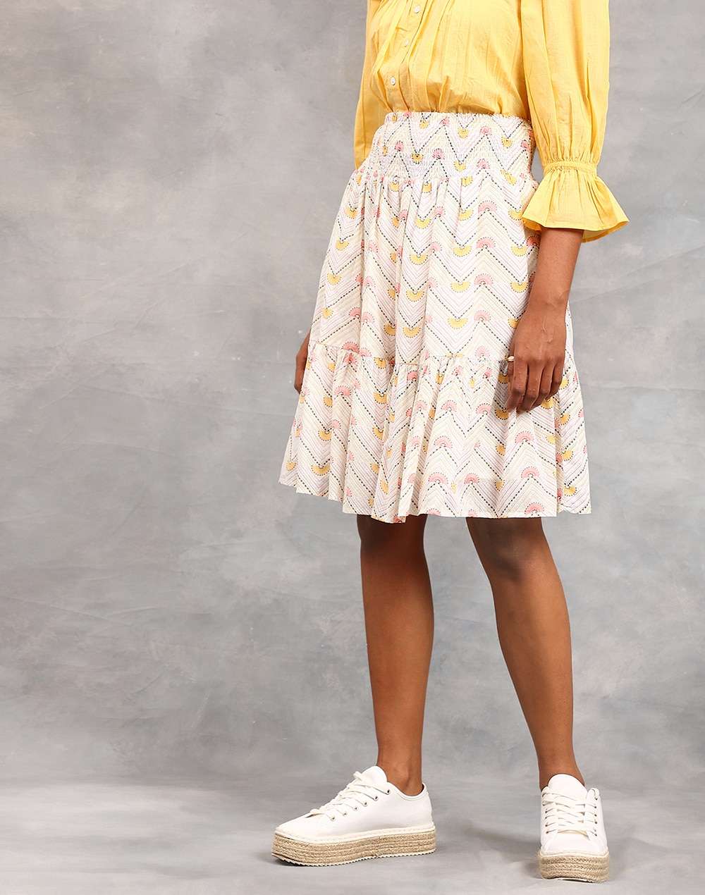FabNu Cotton Printed Long Skirt