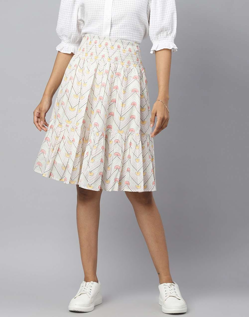 FabNu Cotton Printed Long Skirt