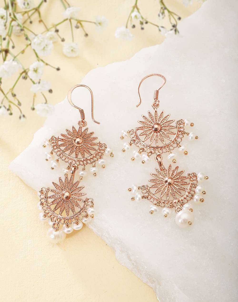 Silver Gold Plated Dangler Earrings