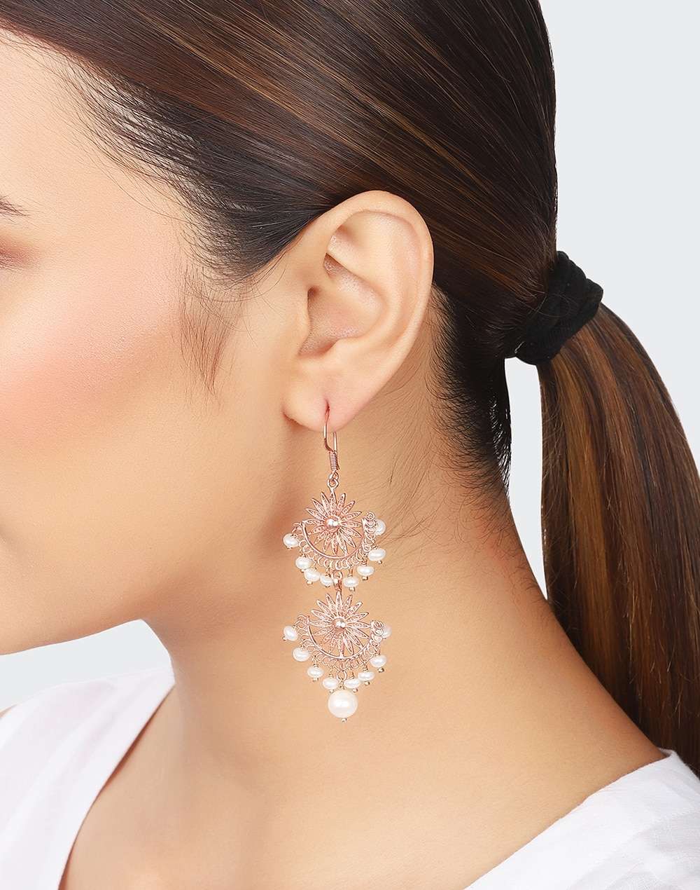 Silver Gold Plated Dangler Earrings