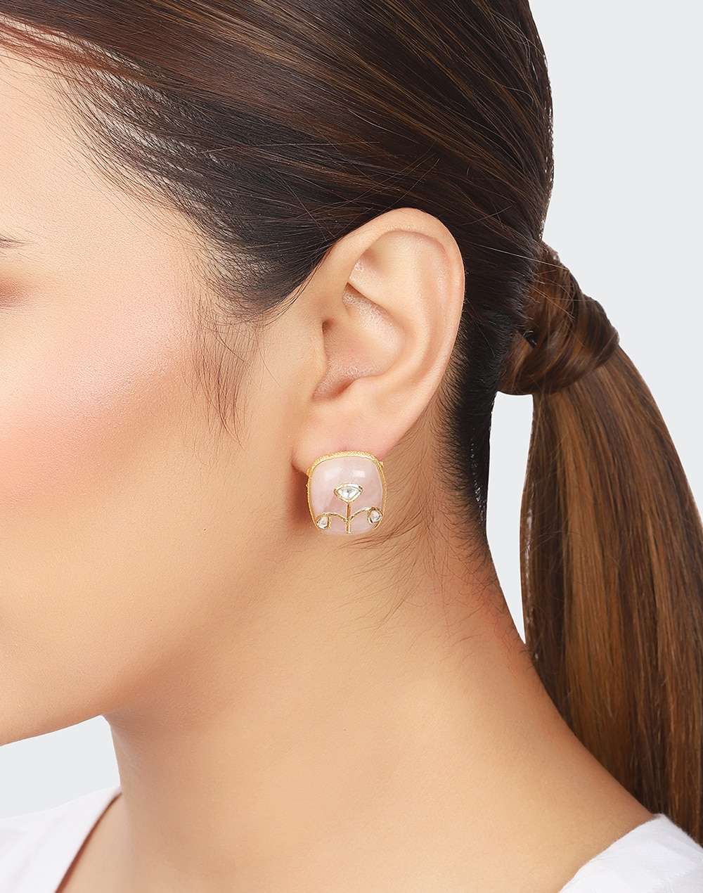 Silver Gold Plated Stud Earrings
