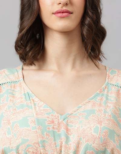 Cotton Printed Night Dress Cotton Printed Night Dress