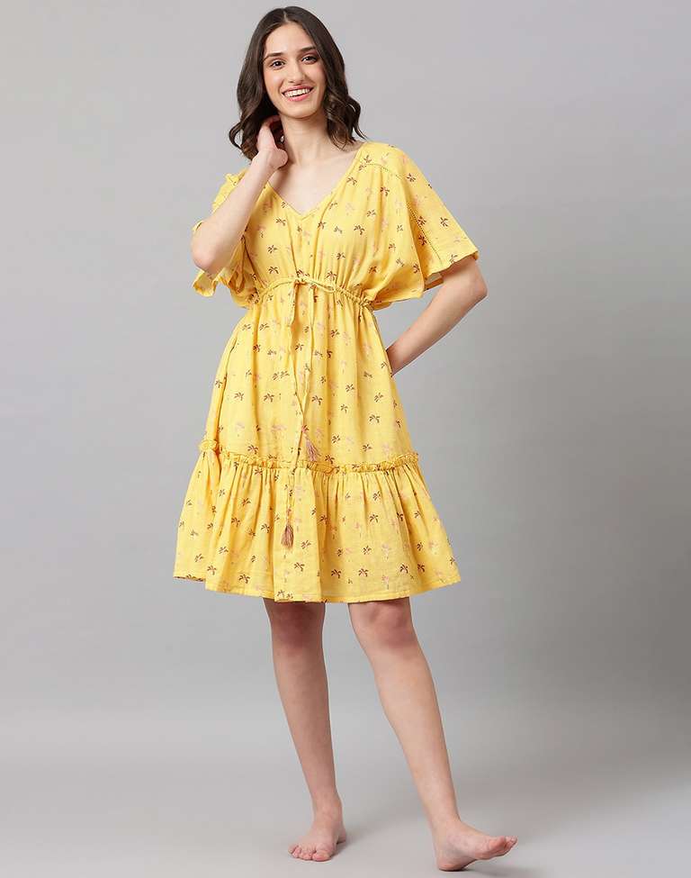 Cotton Printed Night Dress - Main Image