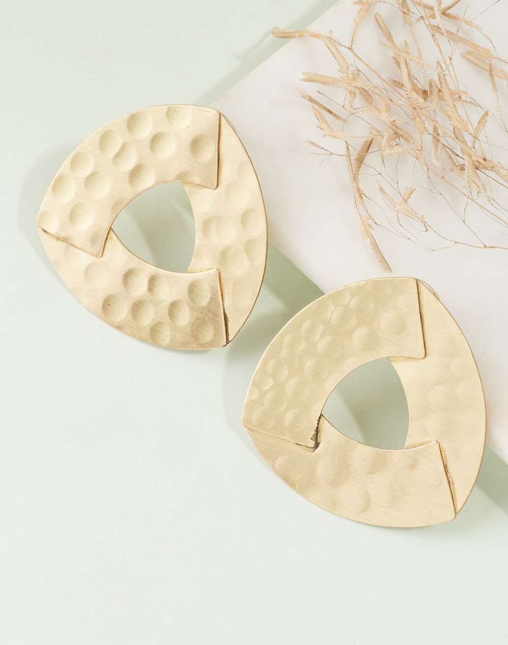 FabNu Metal Golden Stud Earrings