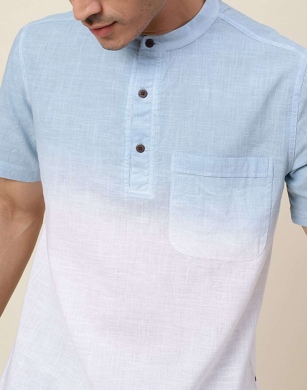Cotton Printed Mid Placket Shirt