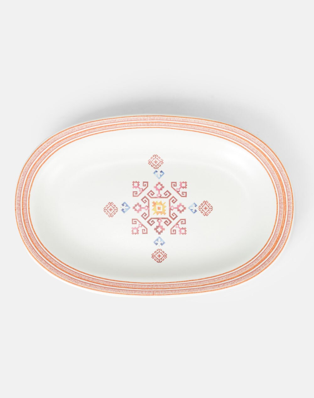 Ikkat Porcelain Oval Platter - Small