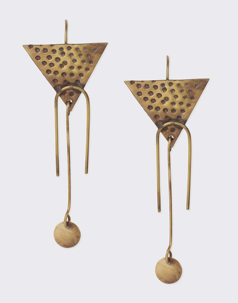 FabNu Metal Golden Dangler Earrings