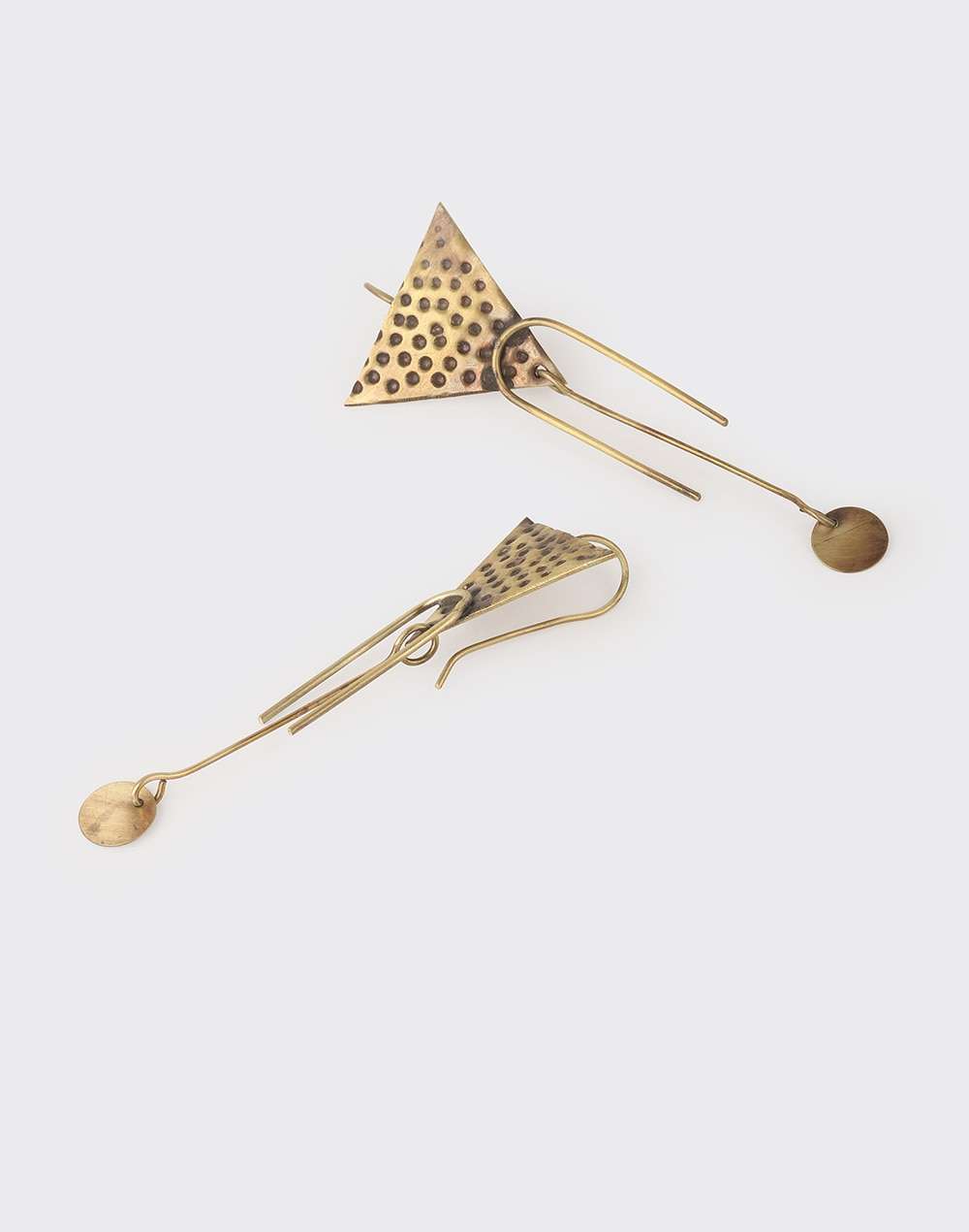 FabNu Metal Golden Dangler Earrings