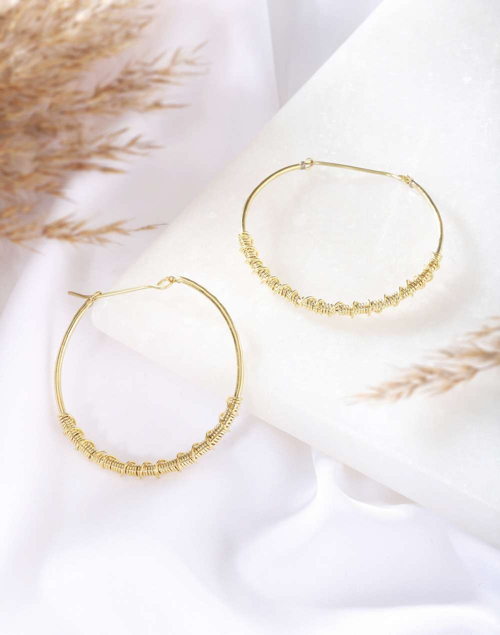 FabNu Metal Golden Dangler Earrings