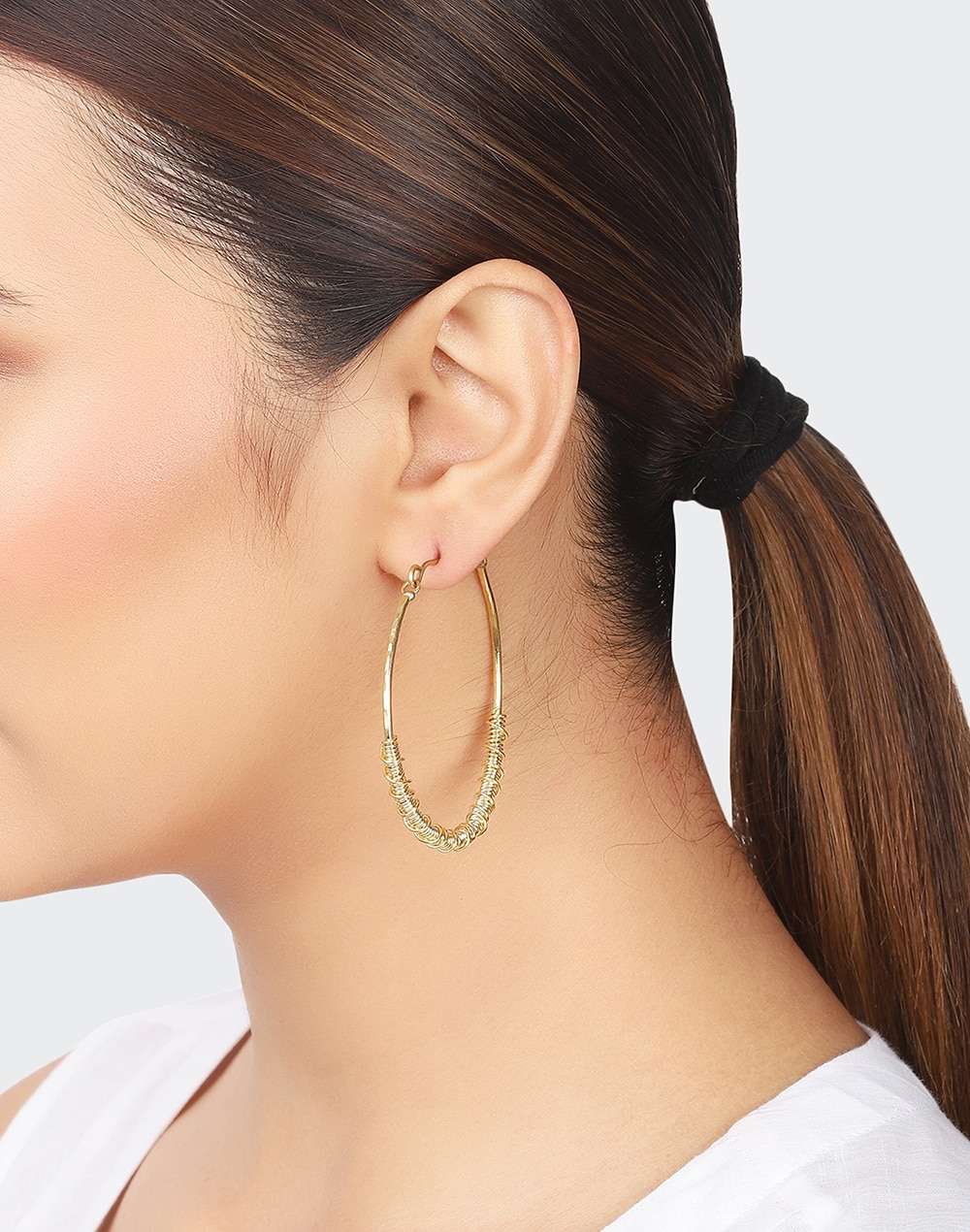 FabNu Metal Golden Dangler Earrings