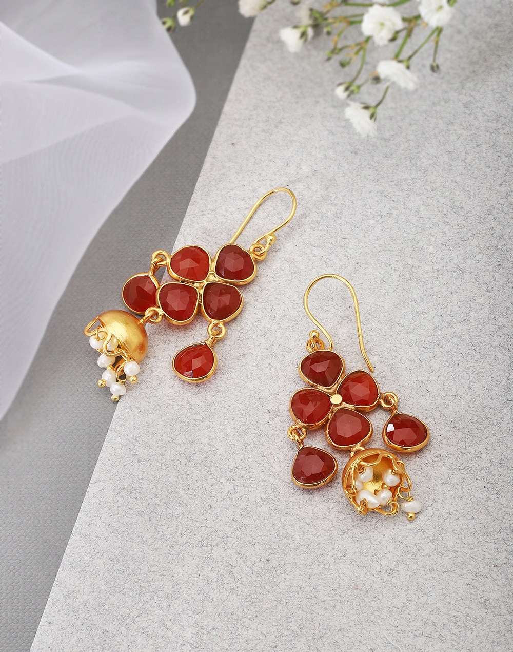 Silver Gold Plated Dangler Earrings