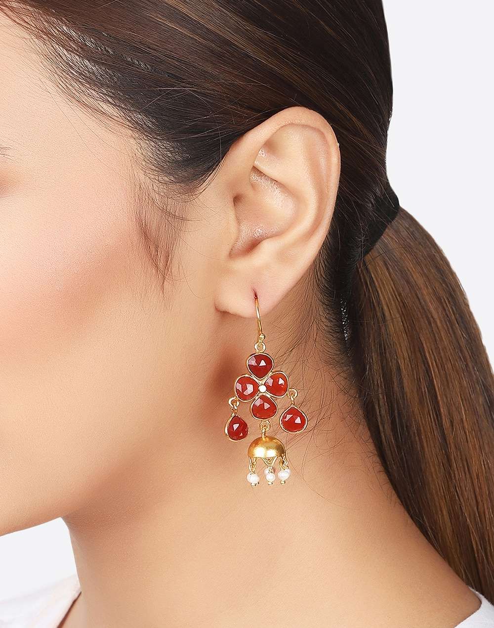 Silver Gold Plated Dangler Earrings
