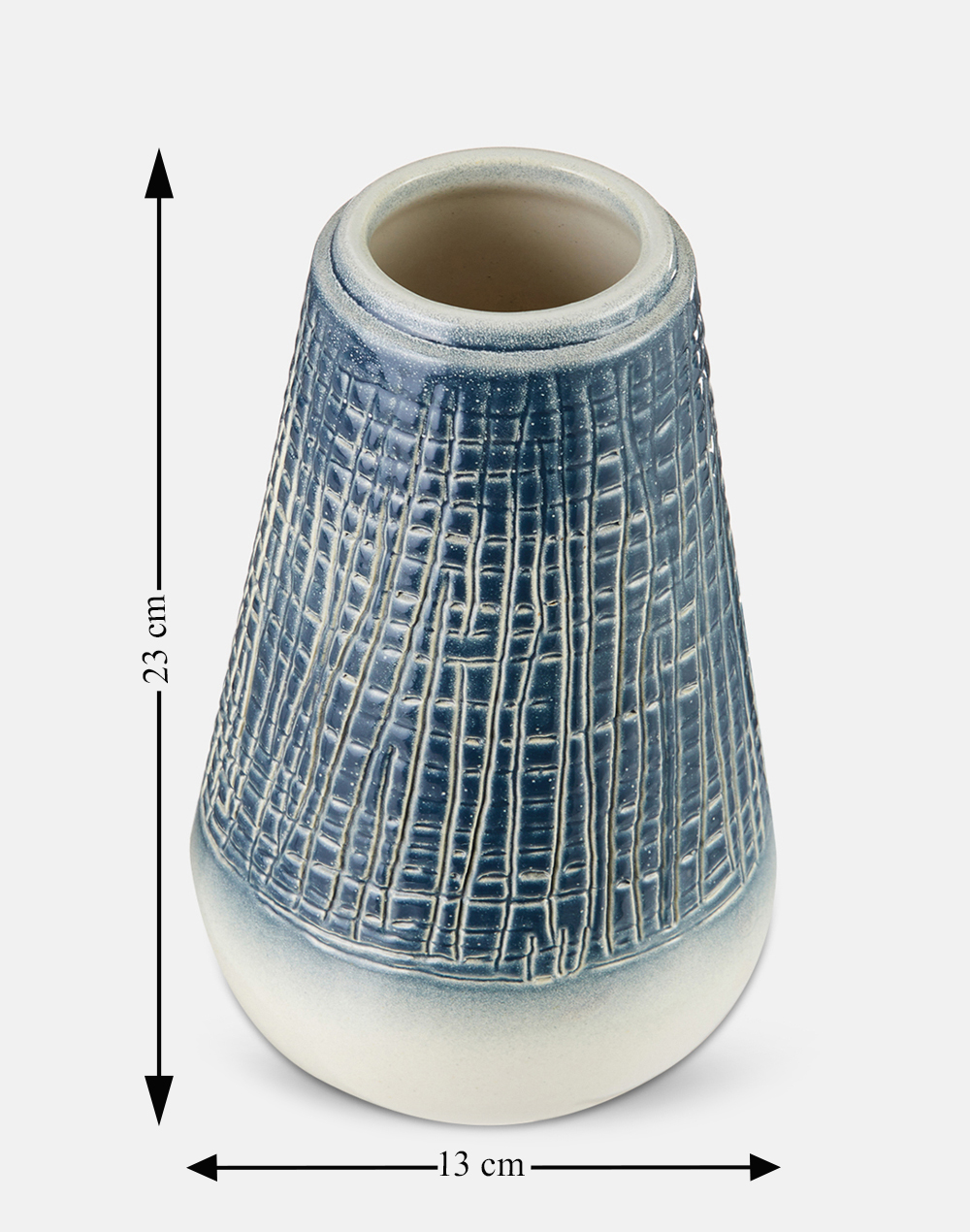 Antara Etched Ombre Vase-Blue White