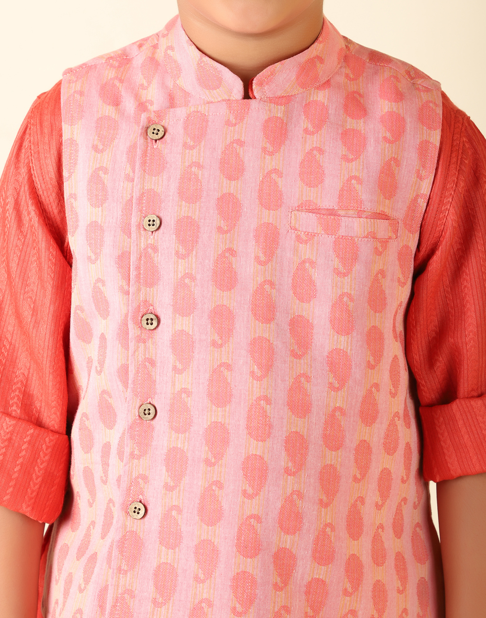 Pink Cotton Dobby Jacket