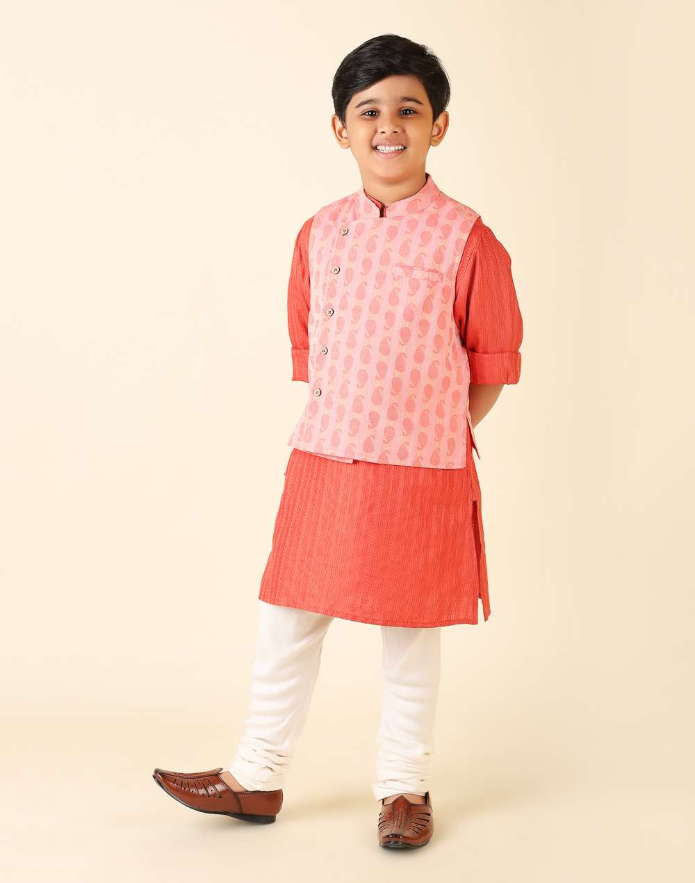 Pink Cotton Dobby Jacket