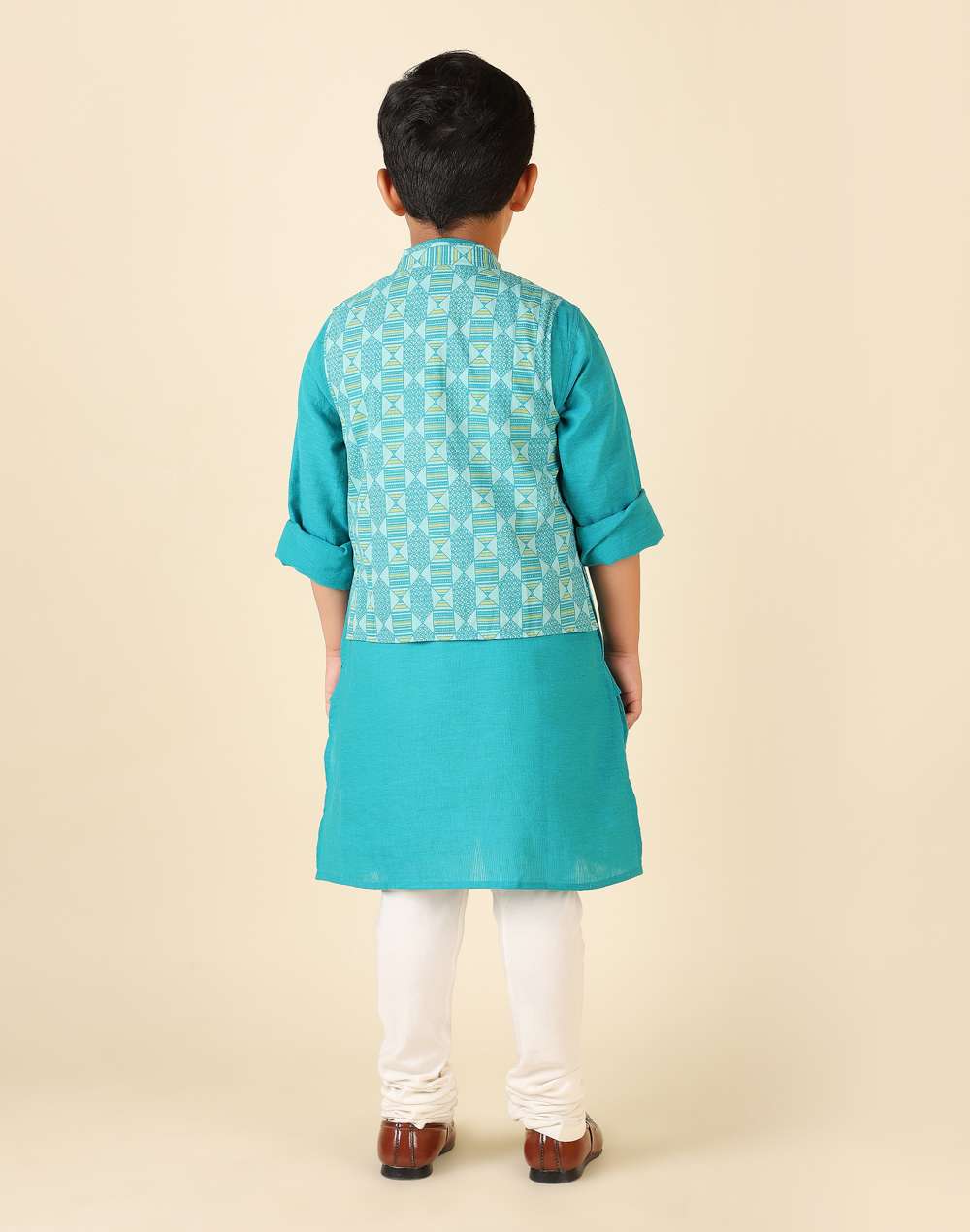 Green Cotton Printed Kurta Set