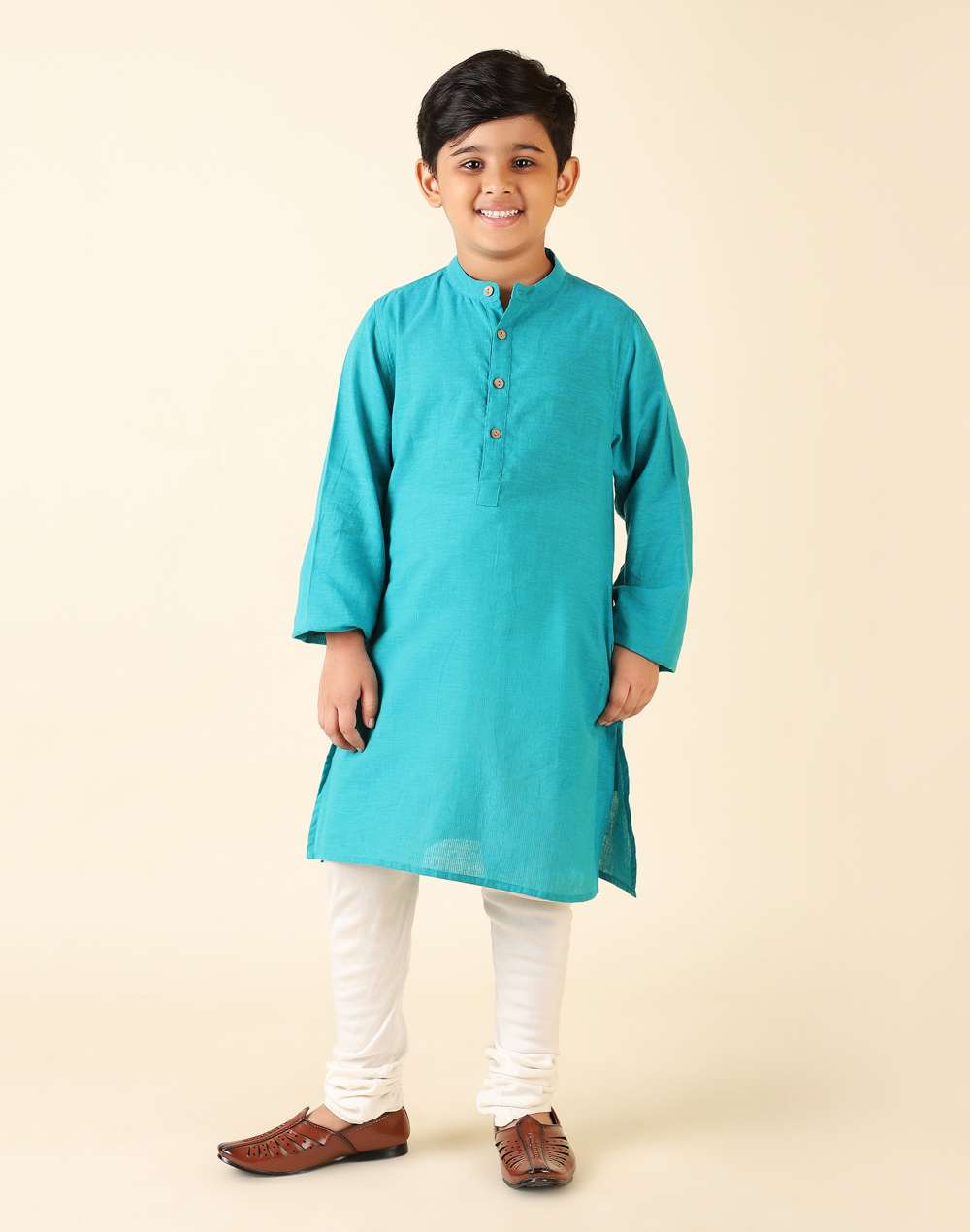 Green Cotton Printed Kurta Set