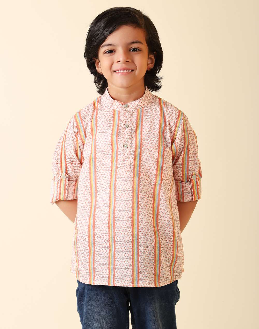 Cotton Cuff Sleeves Short Kurta