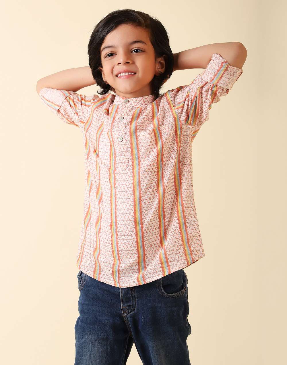 Cotton Cuff Sleeves Short Kurta