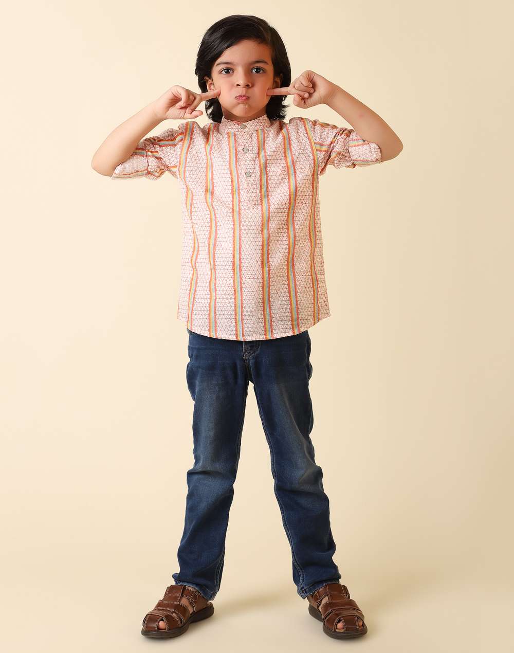 Cotton Cuff Sleeves Short Kurta