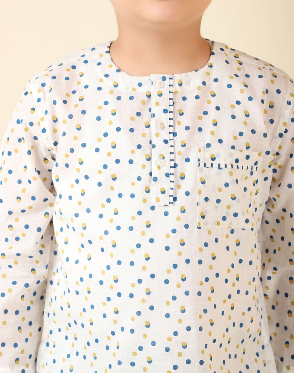 Blue Cotton Printed Sleepwear