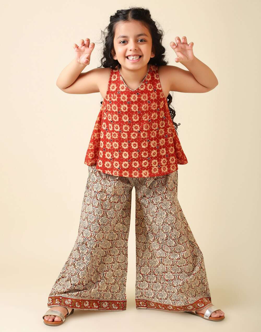 Hand Block Print Cotton Sleeveless Salwar Set