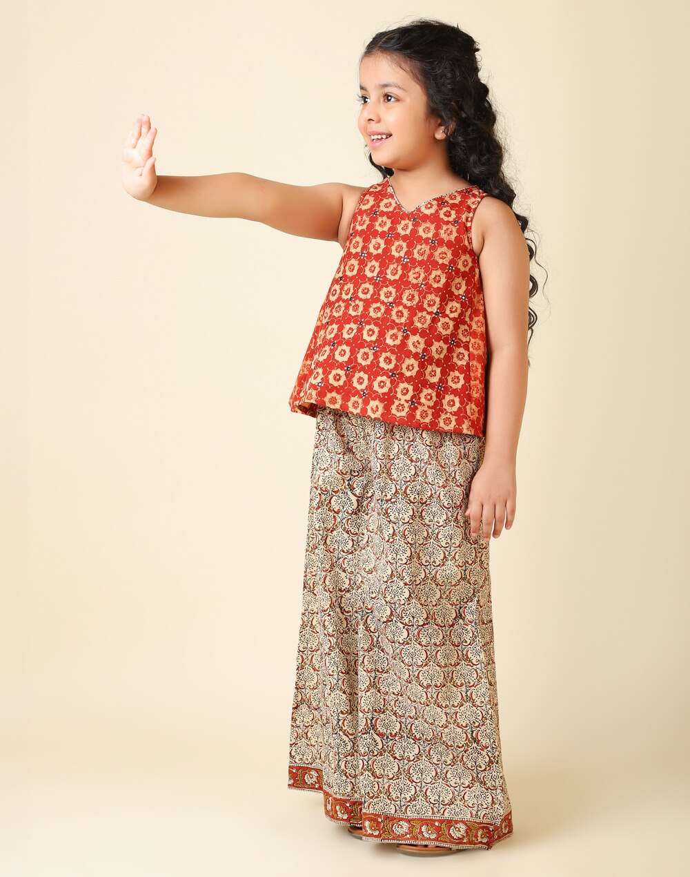 Hand Block Print Cotton Sleeveless Salwar Set
