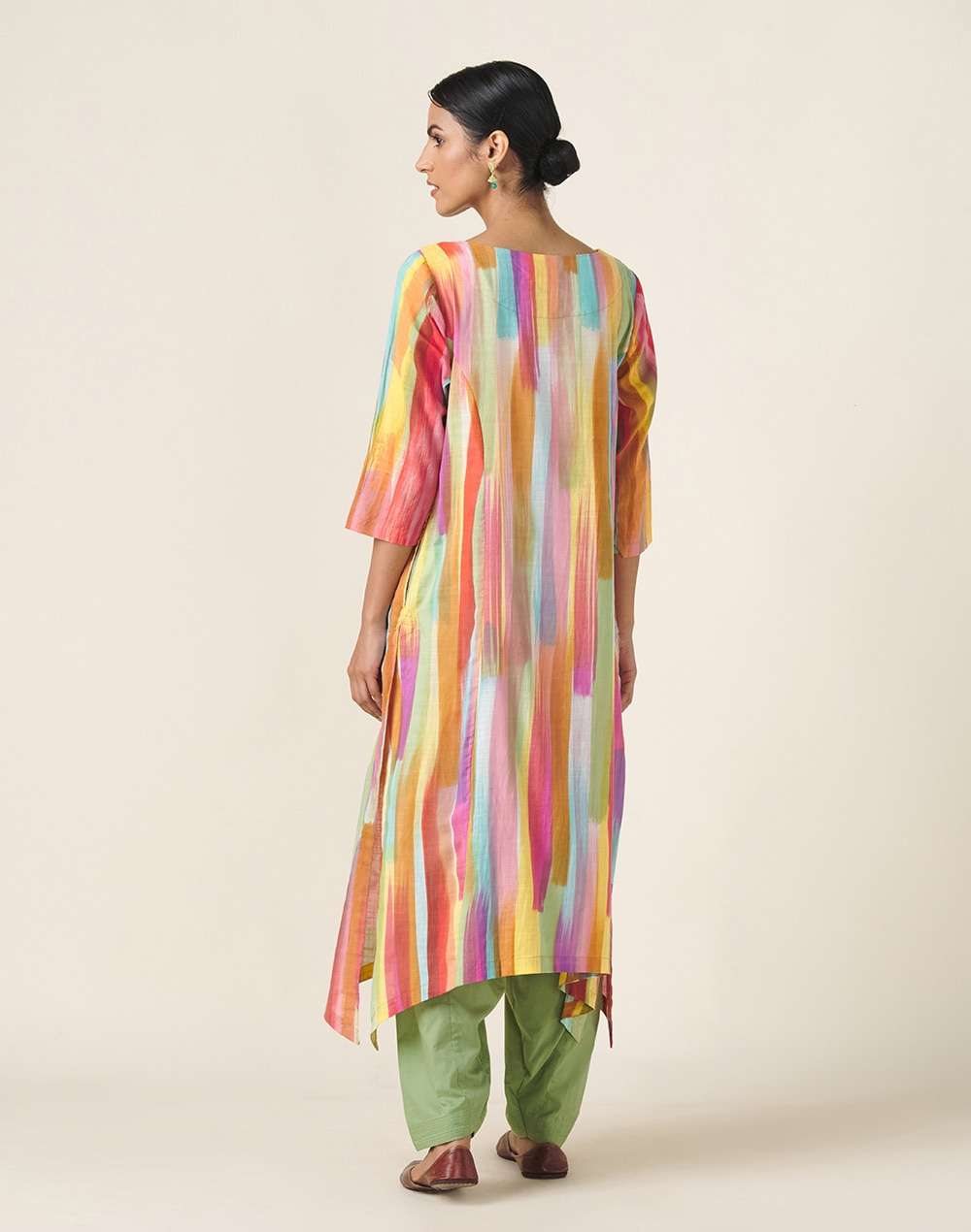 Cotton Printed Slim Fit Knee Length Kurta