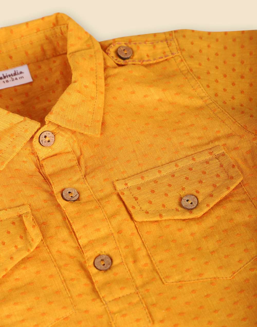 Yellow Cotton Dobby Kurta Set