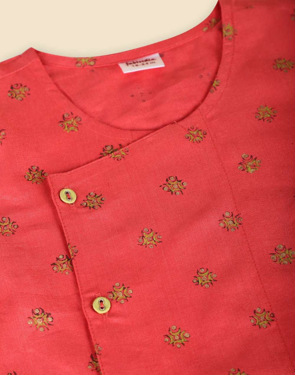 Red Viscose Silk Printed Dhoti Set