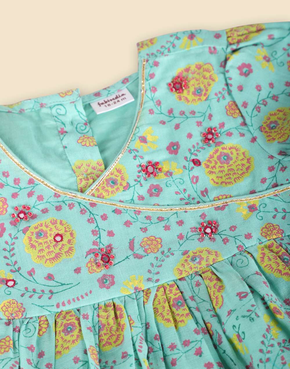 Turquoise Cotton Printed Salwar Set