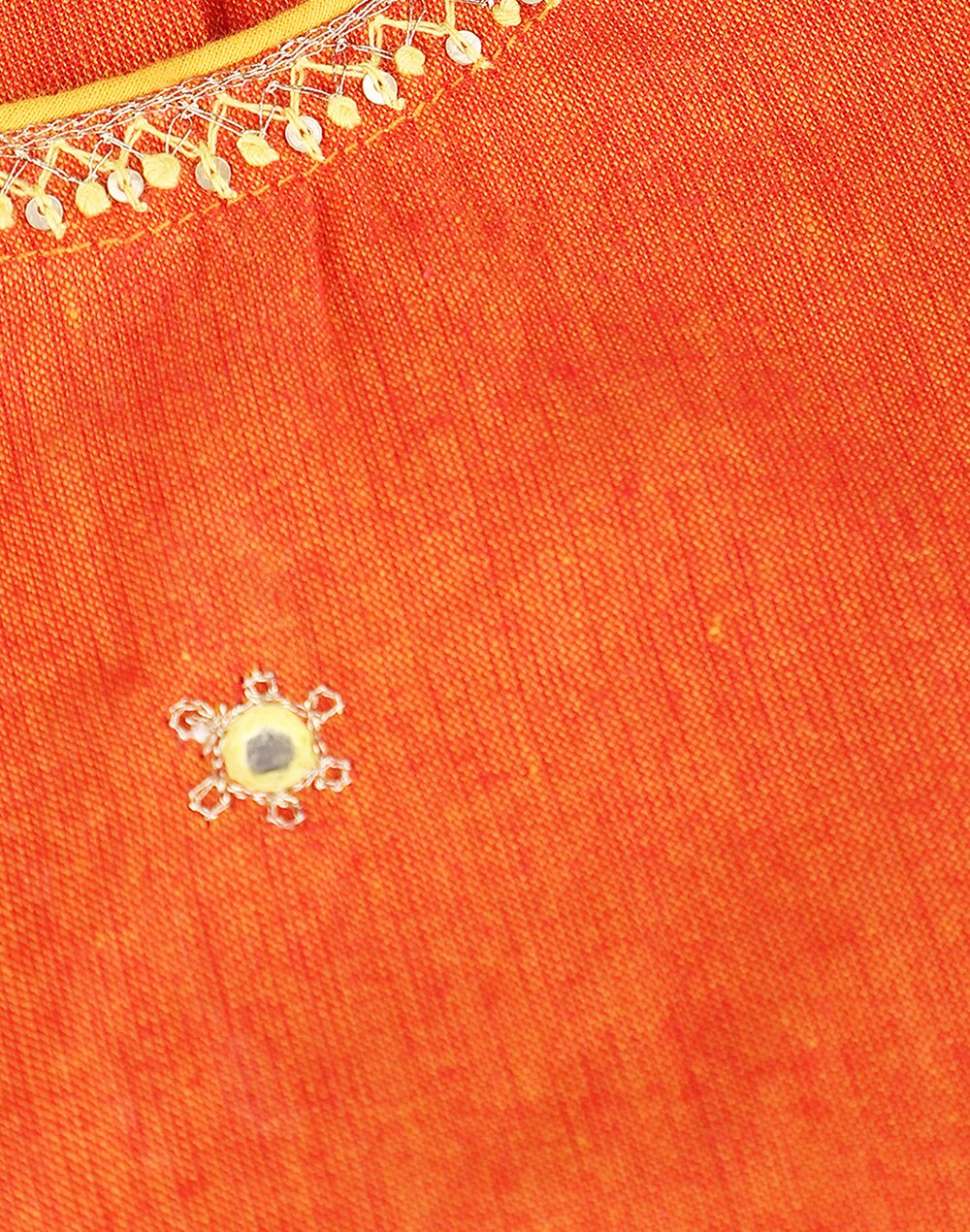 Round Neck Cotton Embroidered Lehenga Set