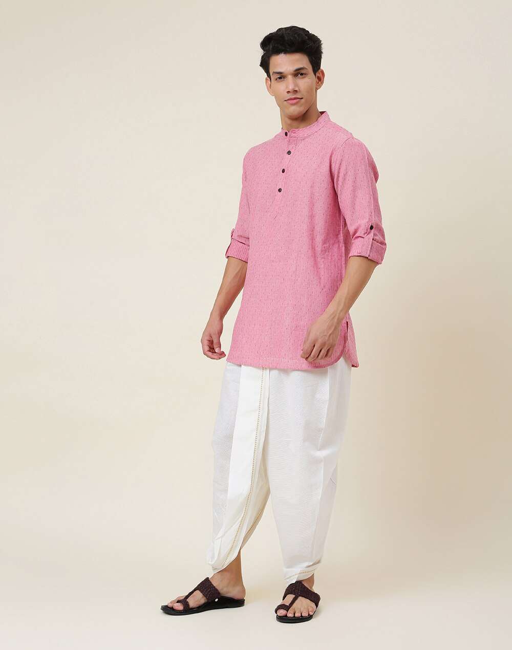 Cotton Chinese Collar Kurta Set