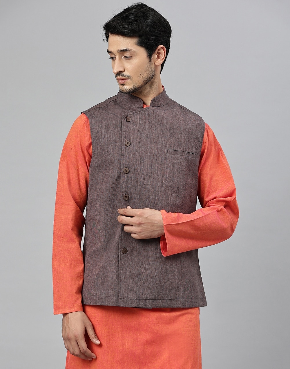Cotton Comfort Fit Nehru Jacket
