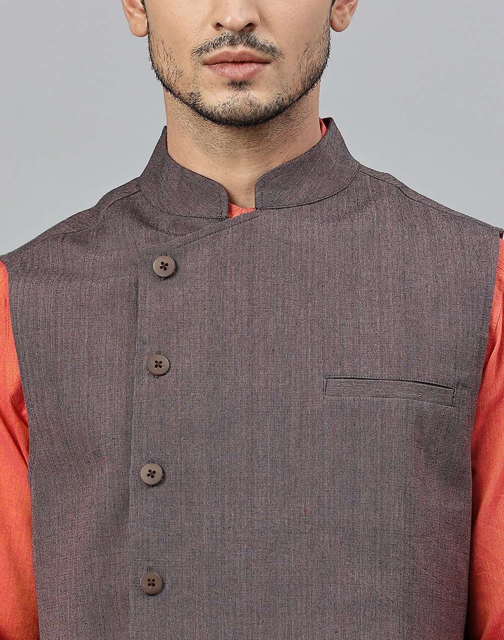 Cotton Comfort Fit Nehru Jacket