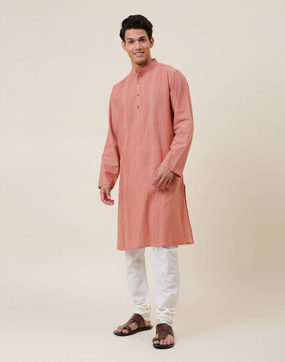 Cotton Chinese Collar Long Kurta