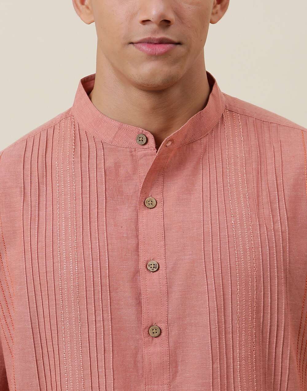 Cotton Chinese Collar Long Kurta