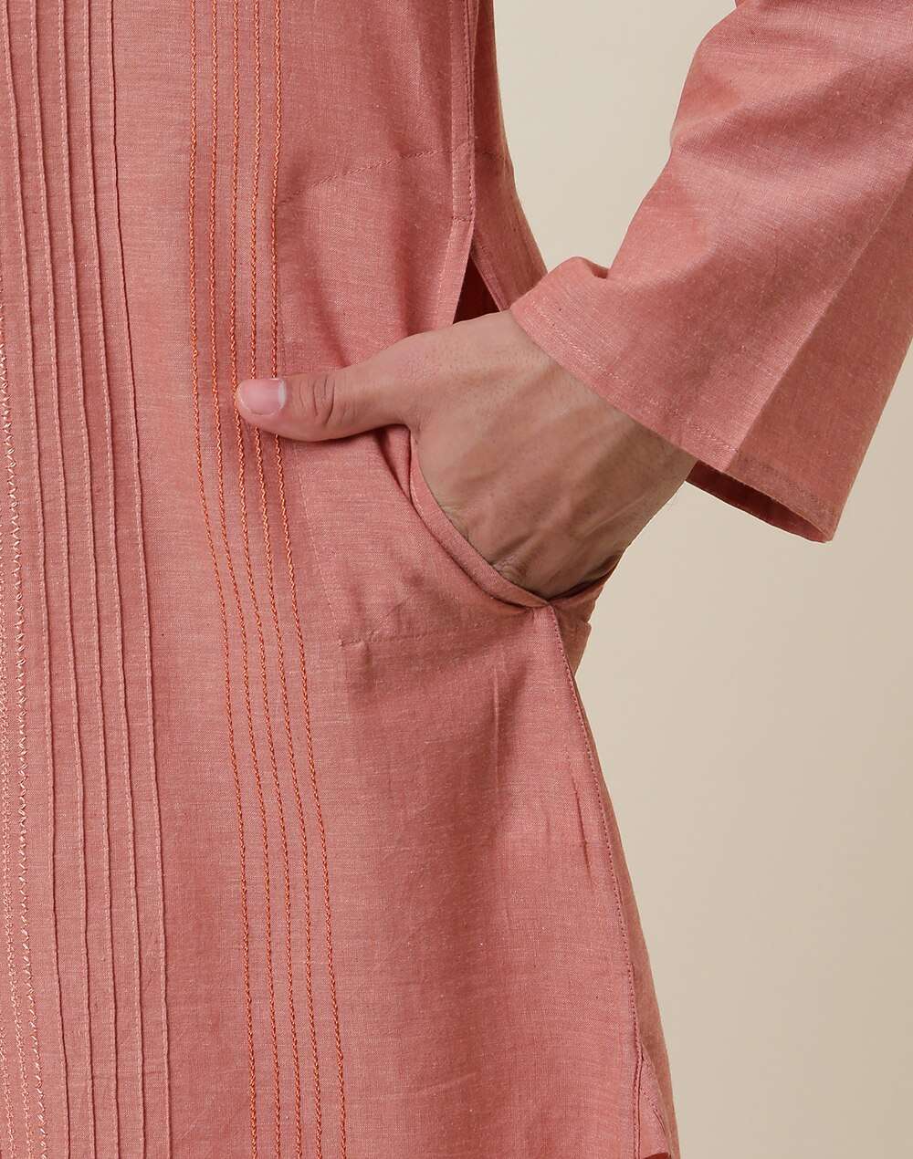 Cotton Chinese Collar Long Kurta