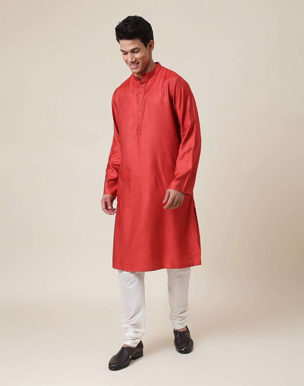 Viscose Silk Chinese Collar Long Kurta