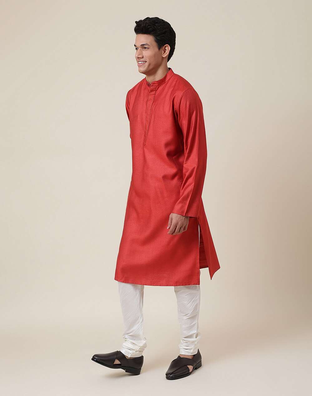 Viscose Silk Chinese Collar Long Kurta