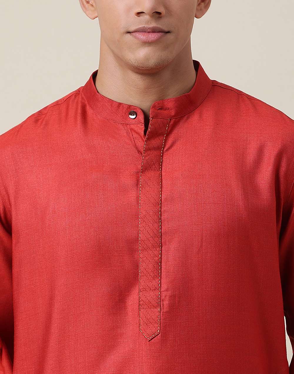 Viscose Silk Chinese Collar Long Kurta