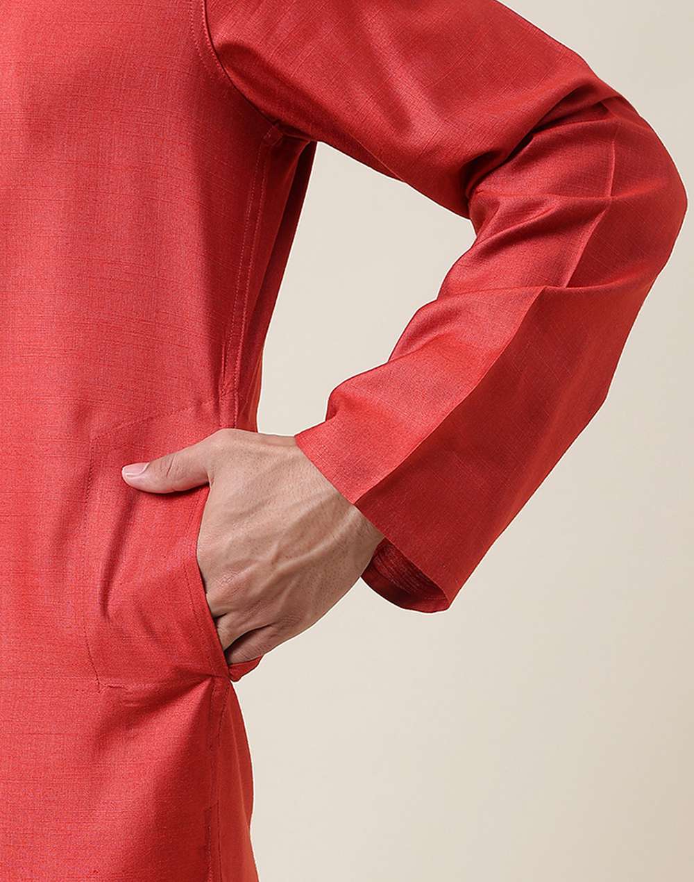 Viscose Silk Chinese Collar Long Kurta