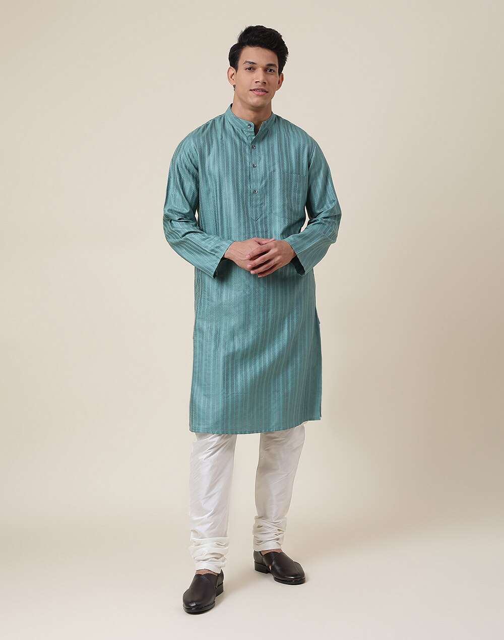 Viscose Blend Chinese Collar Long Kurta