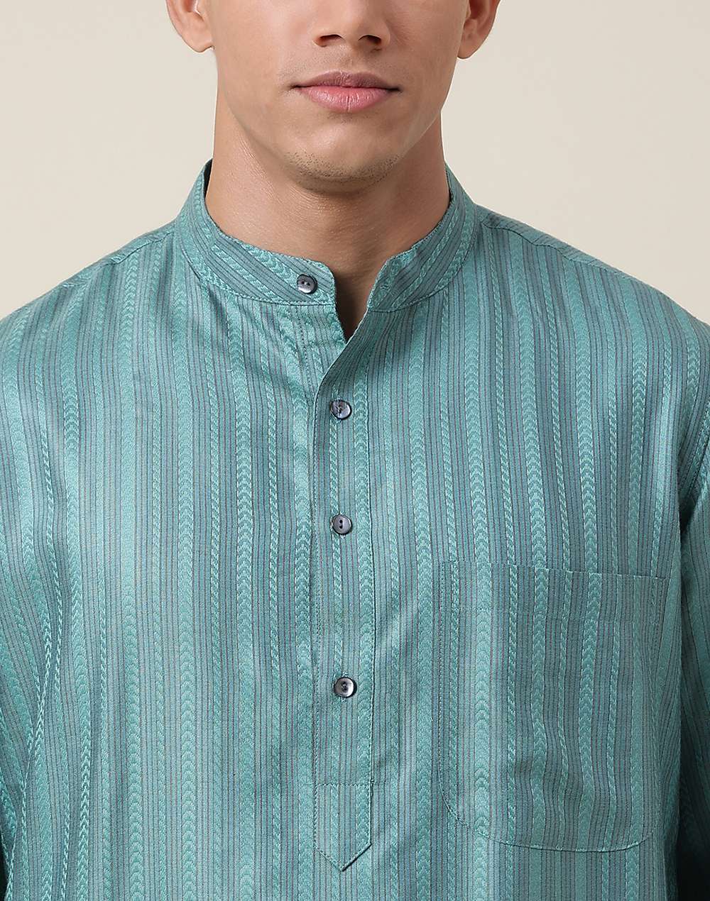Viscose Blend Chinese Collar Long Kurta