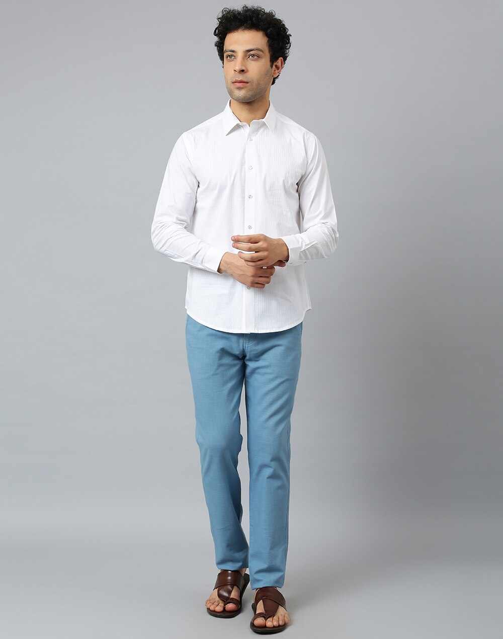 Buy White Cotton Slim Fit Shirt for Men Online at Fabindia | 10728096