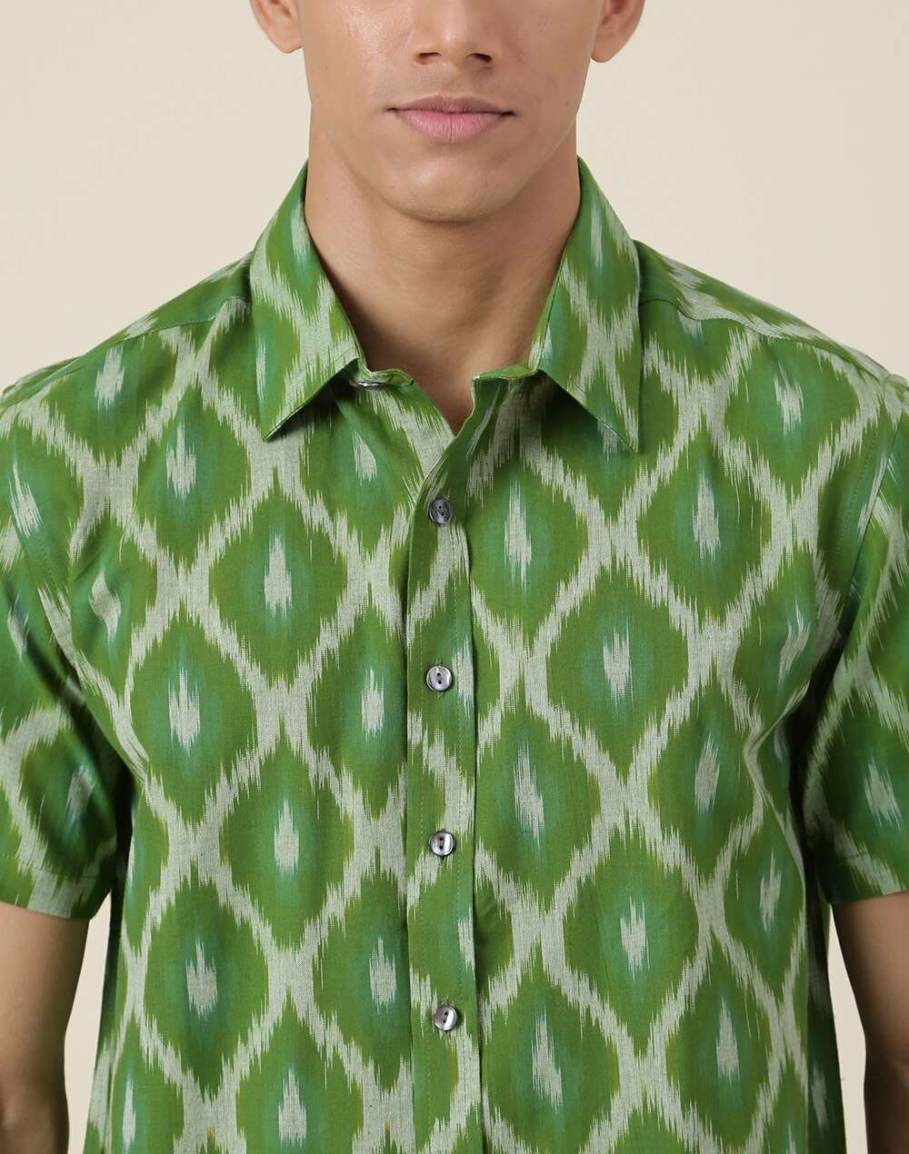Ikat Printed Cotton Comfort Fit Shirt