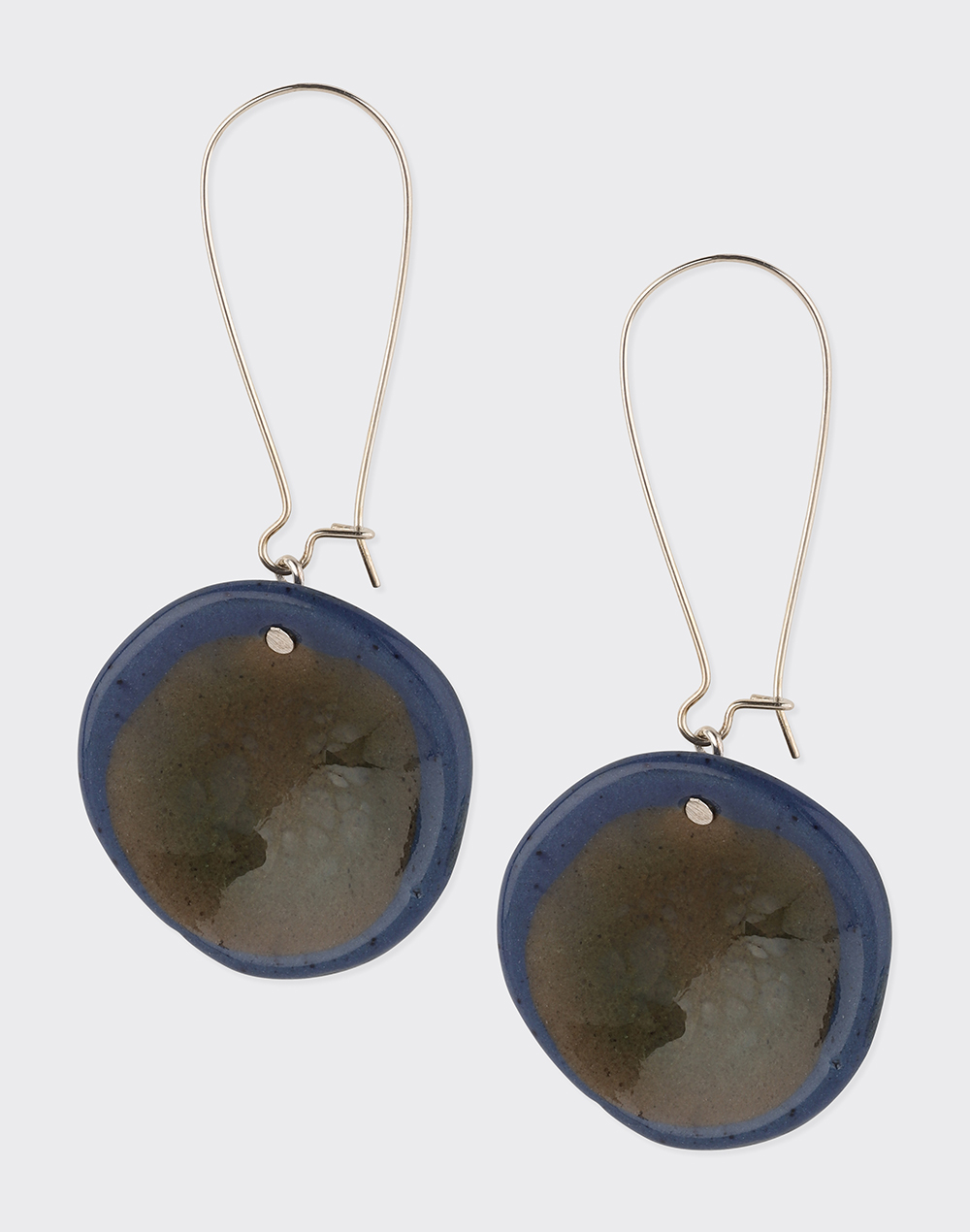 Ceramic Blue Dangler Earrings